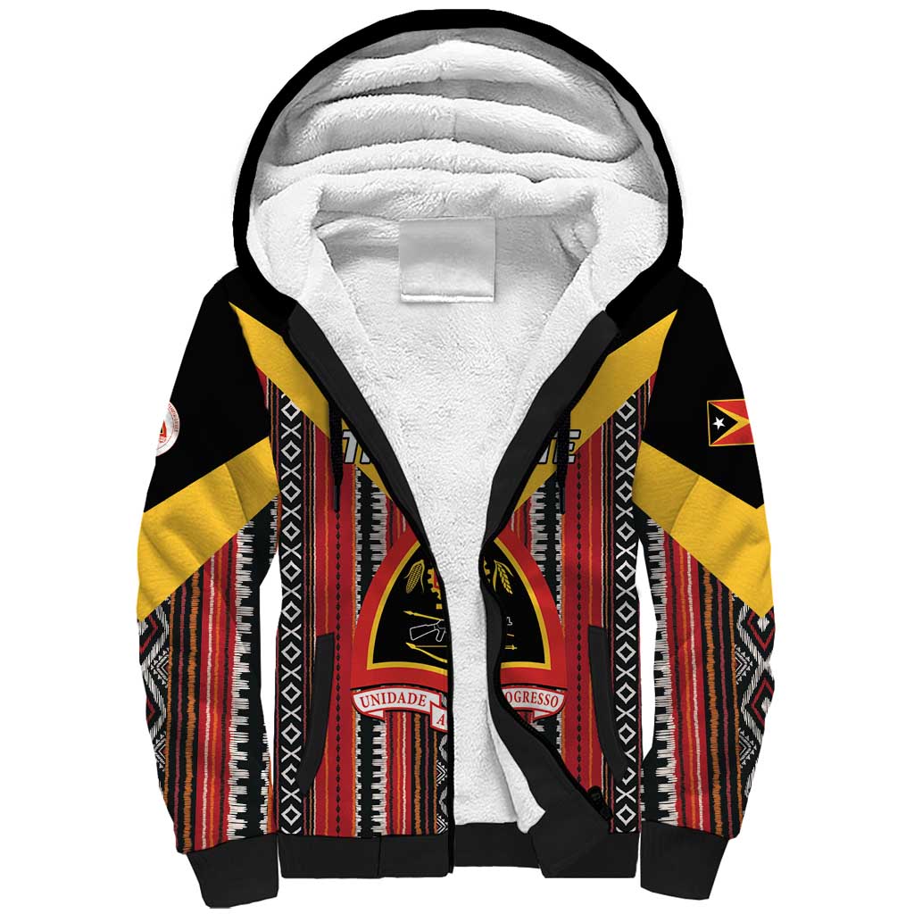 Personalized East Timor Sherpa Hoodie Timor-Leste Tais Pattern - Wonder Print Shop