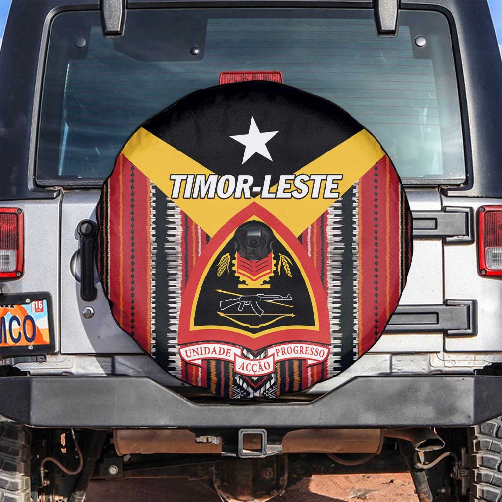 East Timor Spare Tire Cover Timor-Leste Tais Pattern - Wonder Print Shop