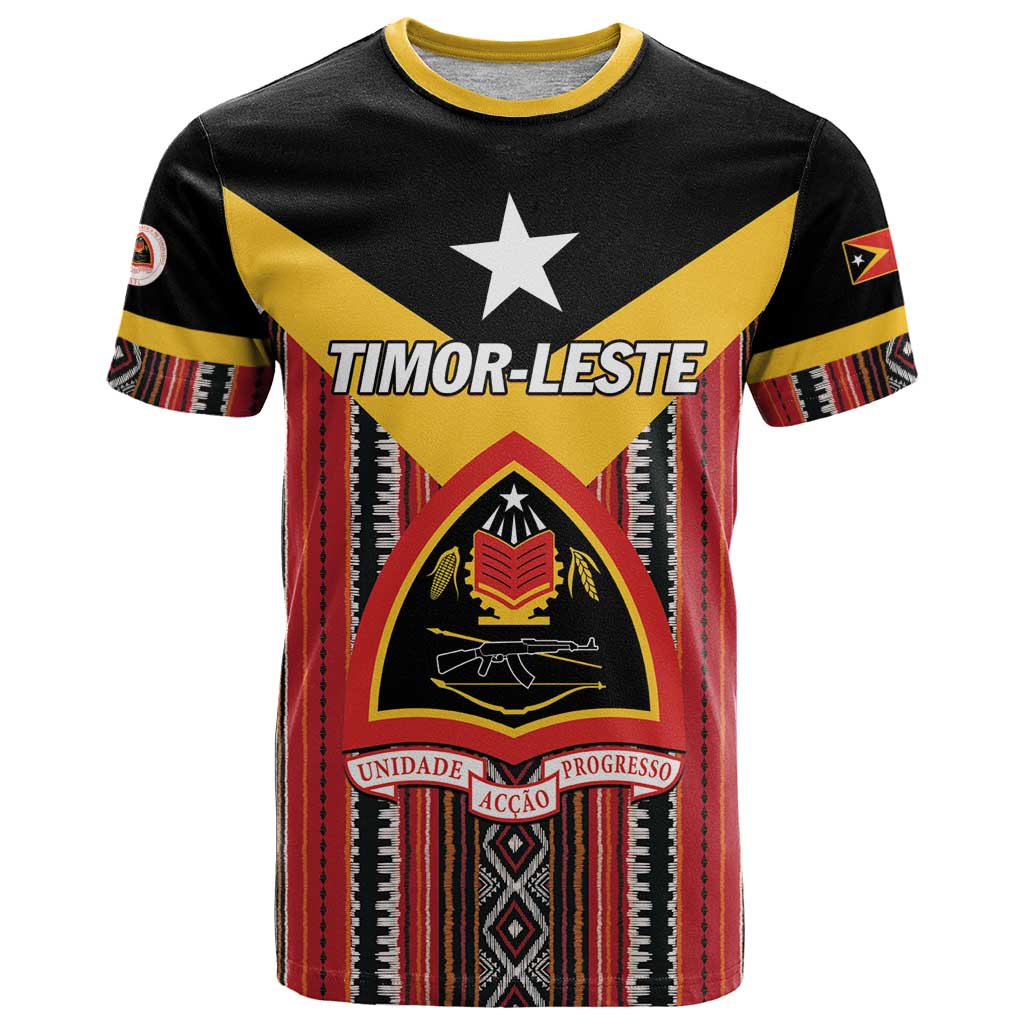 Personalized East Timor T Shirt Timor-Leste Tais Pattern - Wonder Print Shop