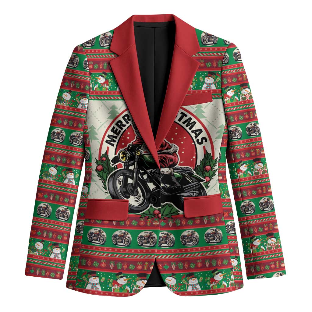 Biker Santa Motorcycle Christmas Blazer Santa Claus On A Motorcycle - Wonder Print Shop