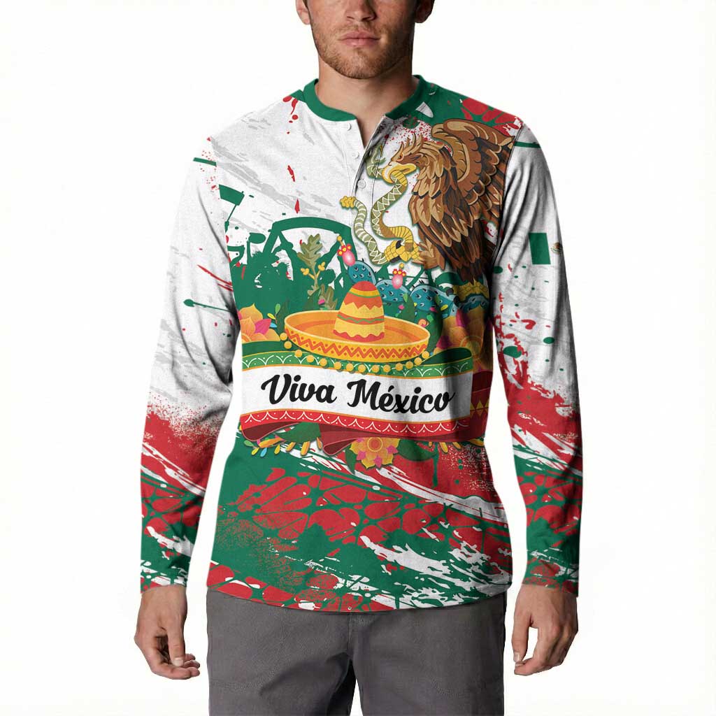 Viva Mexico Button Sweatshirt Grunge Style