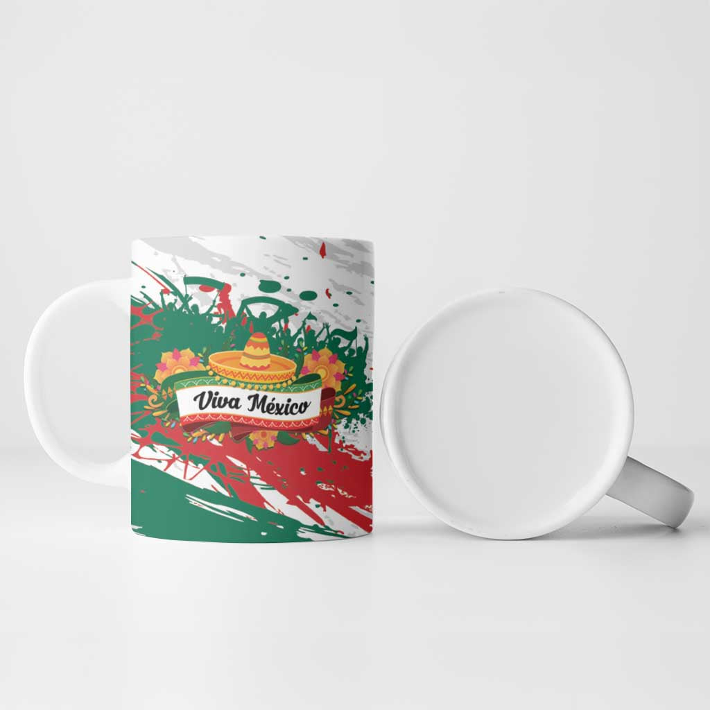 Viva Mexico Ceramic Mug Grunge Style