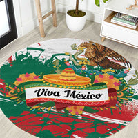 Viva Mexico Round Carpet Grunge Style