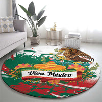 Viva Mexico Round Carpet Grunge Style