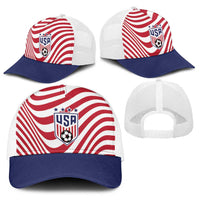 Soccer 2026 USA Baseball Net Cap Wave Flag Stylized