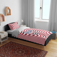 Soccer 2026 USA Bedding Set Wave Flag Stylized