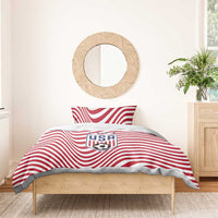 Soccer 2026 USA Bedding Set Wave Flag Stylized