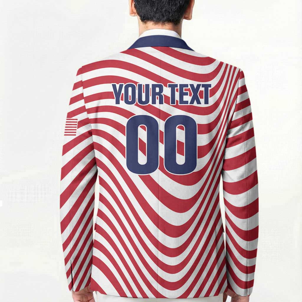 Custom Soccer 2026 USA Blazer Wave Flag Stylized