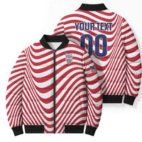 Custom Soccer 2026 USA Bomber Puffer Jacket Wave Flag Stylized