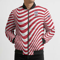 Custom Soccer 2026 USA Bomber Puffer Jacket Wave Flag Stylized