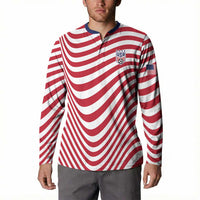 Custom Soccer 2026 USA Button Sweatshirt Wave Flag Stylized