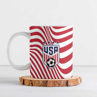 Custom Soccer 2026 USA Ceramic Mug Wave Flag Stylized