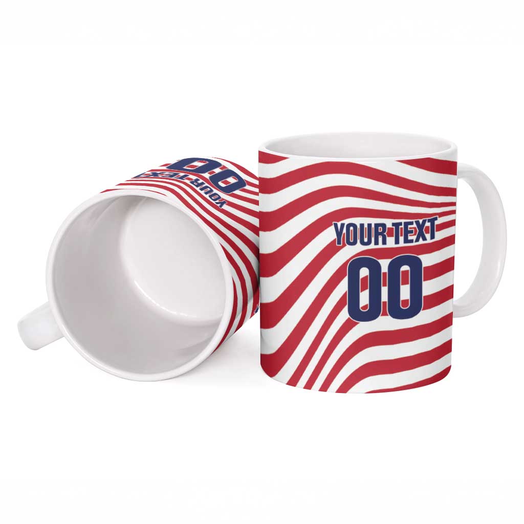 Custom Soccer 2026 USA Ceramic Mug Wave Flag Stylized
