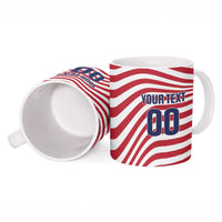Custom Soccer 2026 USA Ceramic Mug Wave Flag Stylized