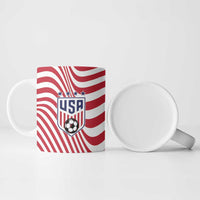 Custom Soccer 2026 USA Ceramic Mug Wave Flag Stylized