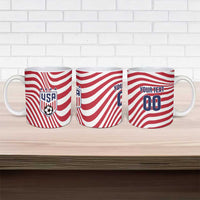Custom Soccer 2026 USA Ceramic Mug Wave Flag Stylized