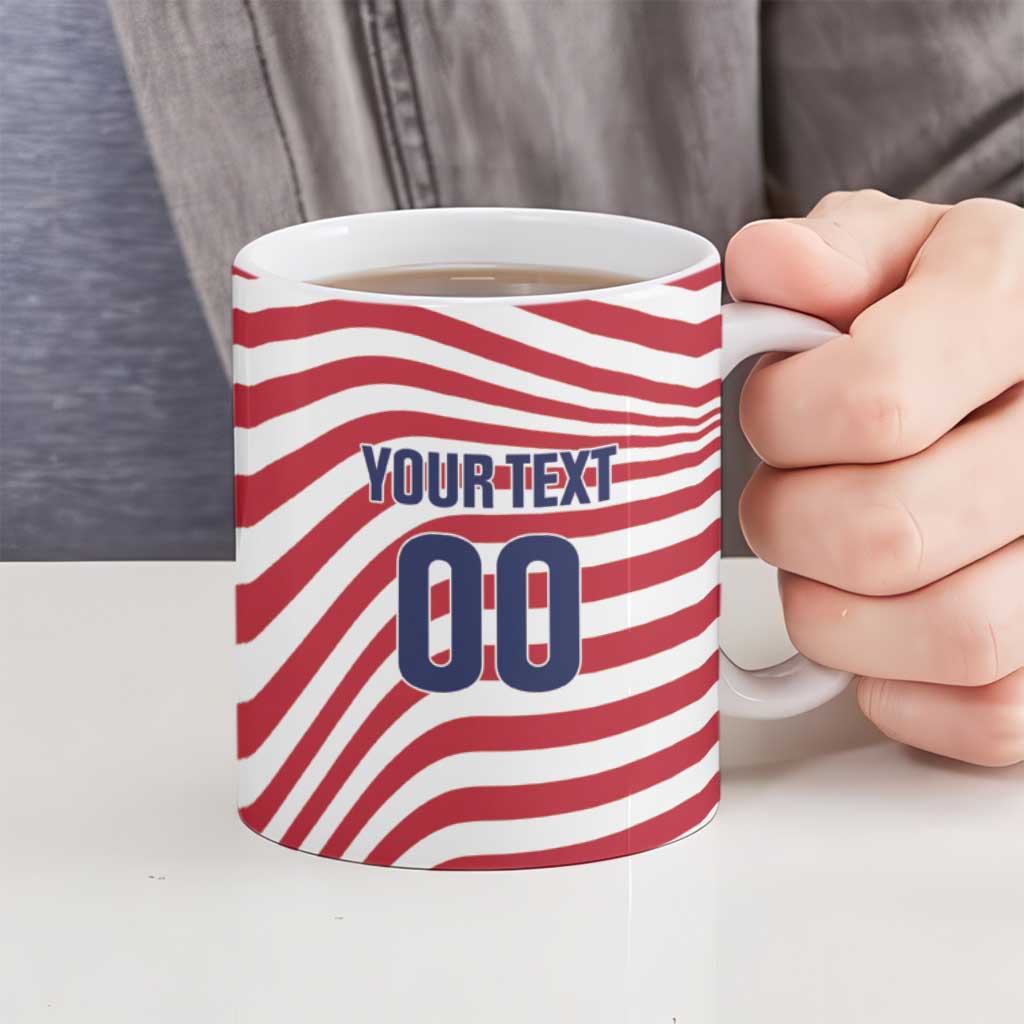 Custom Soccer 2026 USA Ceramic Mug Wave Flag Stylized