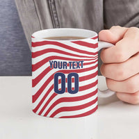 Custom Soccer 2026 USA Ceramic Mug Wave Flag Stylized