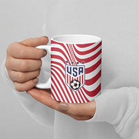 Custom Soccer 2026 USA Ceramic Mug Wave Flag Stylized
