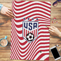 Soccer 2026 USA Puzzle Wave Flag Stylized