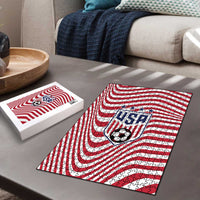 Soccer 2026 USA Puzzle Wave Flag Stylized