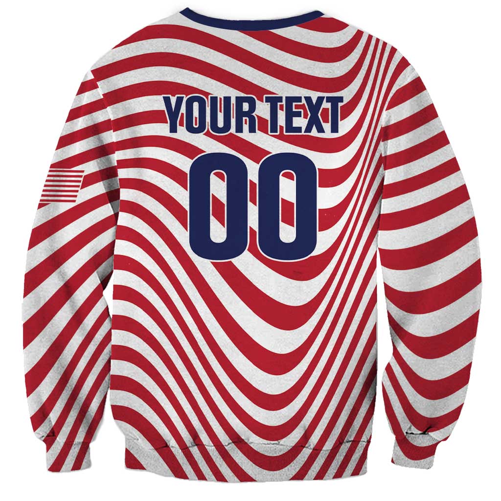 Custom Soccer 2026 USA Sweatshirt Wave Flag Stylized