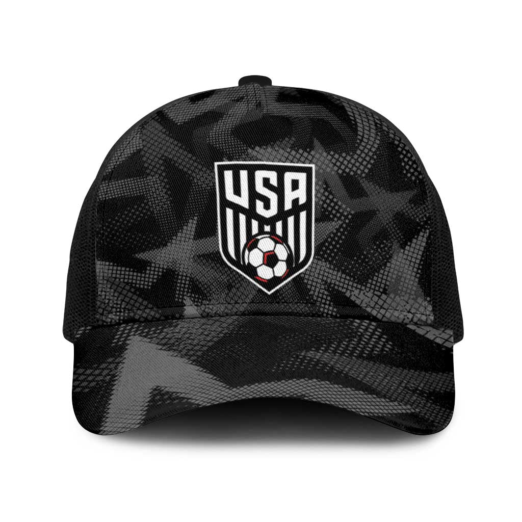 Soccer 2026 USA Baseball Net Cap Black Stars Version