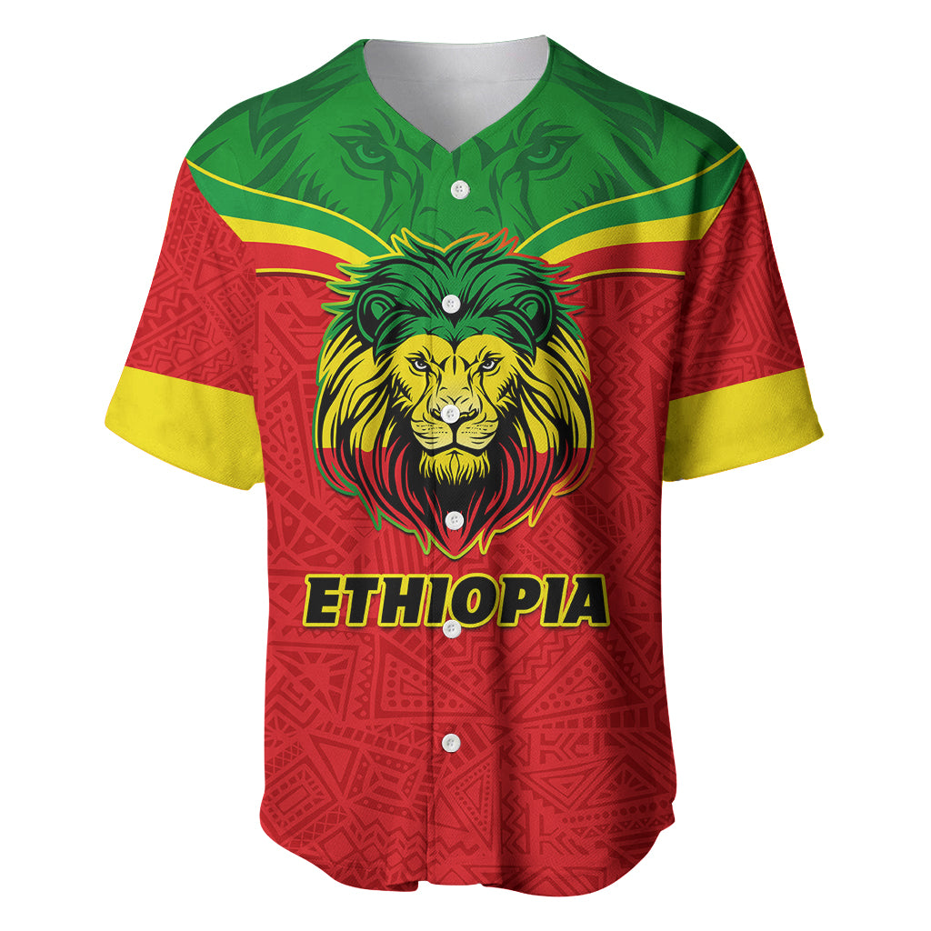 Personalised Ethiopia Baseball Jersey Lion Of Judah Flag Style Special Version - Wonder Print Shop