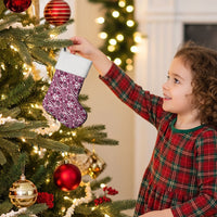 Hibiscus Bloom Island Tribal Waves Christmas Stocking Pink Polynesian Pattern