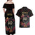 Personalised Sugar Skull Couple Valentine Couples Matching Off Shoulder Maxi Dress and Hawaiian Shirt Roses Romantic Love