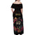 Personalised Sugar Skull Couple Valentine Off Shoulder Maxi Dress Roses Romantic Love