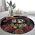 Sugar Skull Couple Valentine Round Carpet Roses Romantic Love