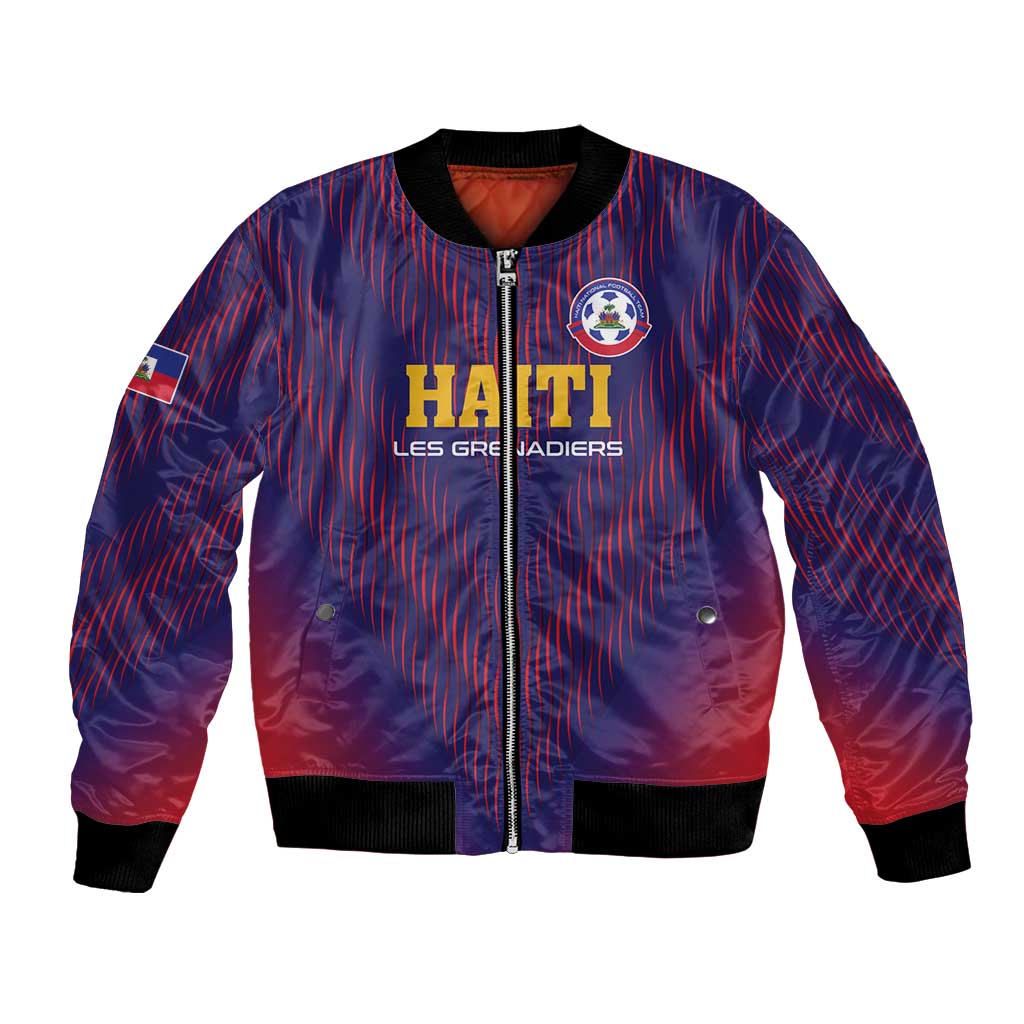 Custom Haiti Football Bomber Jacket Come On Les Grenadiers