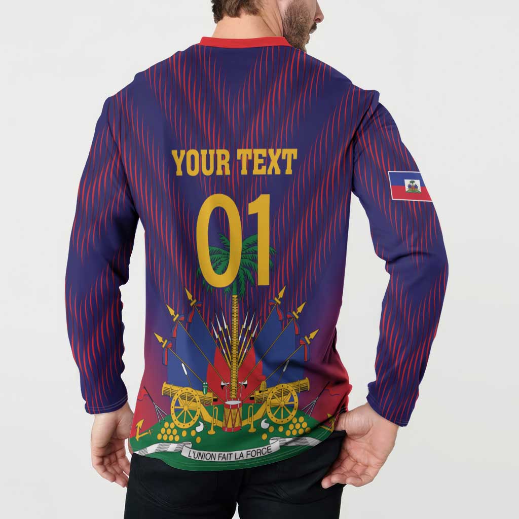 Custom Haiti Football Button Sweatshirt Come On Les Grenadiers