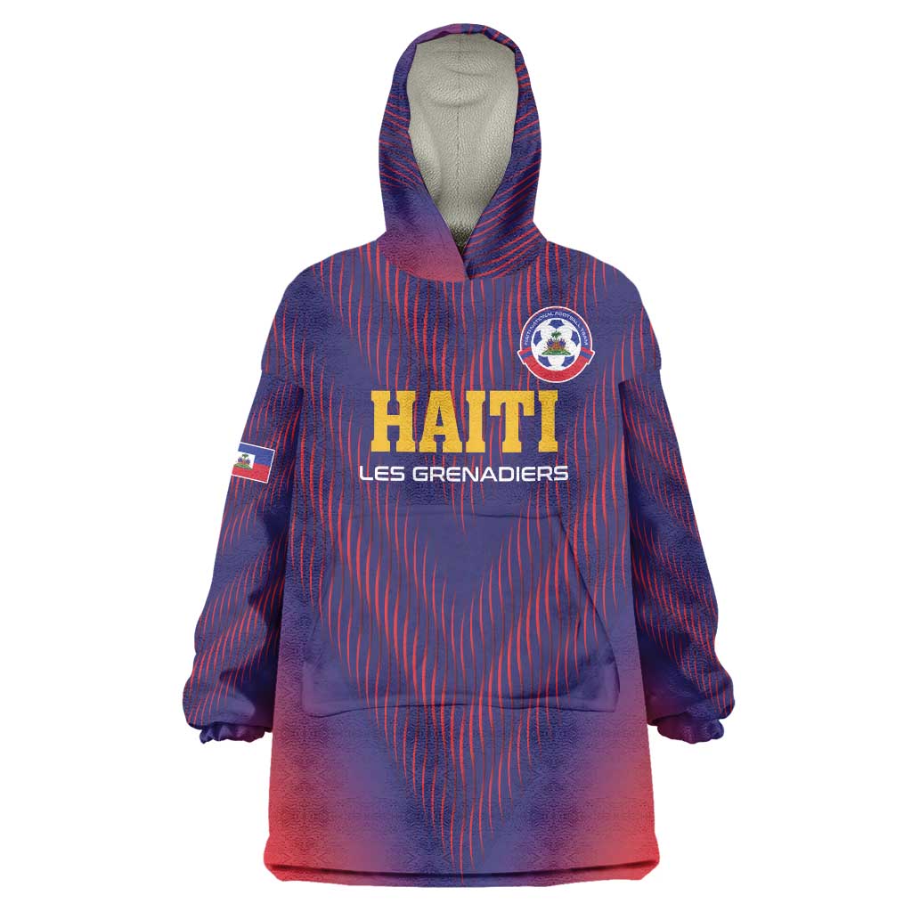 Custom Haiti Football Wearable Blanket Hoodie Come On Les Grenadiers