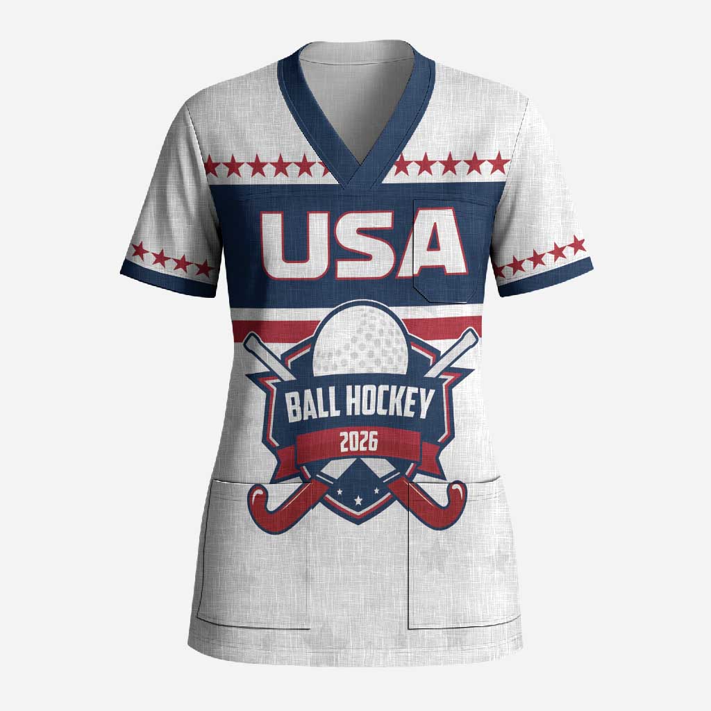 Custom Ball Hockey 2026 USA Scrub Top US Team Go Champions