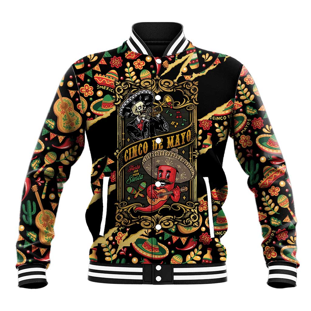 Mexico Cinco de Mayo Baseball Jacket Fiesta and then Siesta