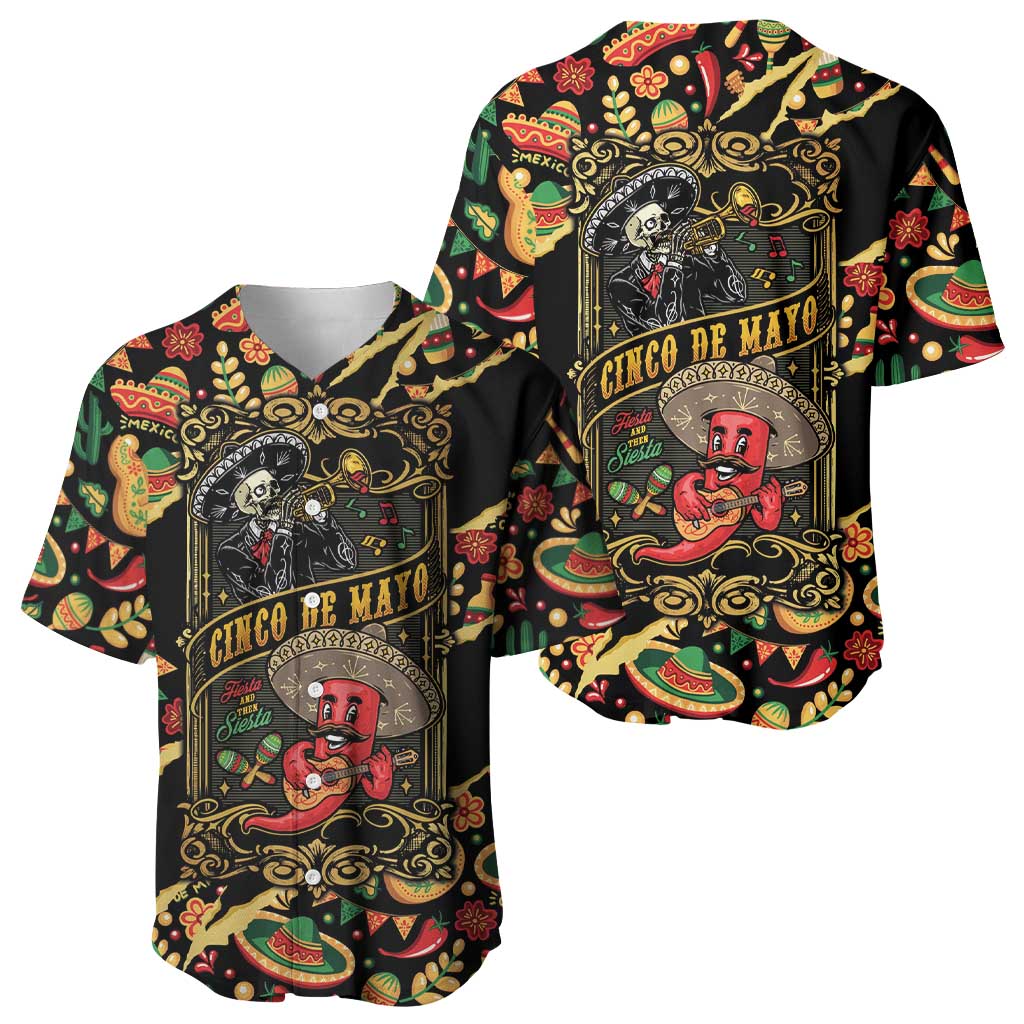 Mexico Cinco de Mayo Baseball Jersey Fiesta and then Siesta