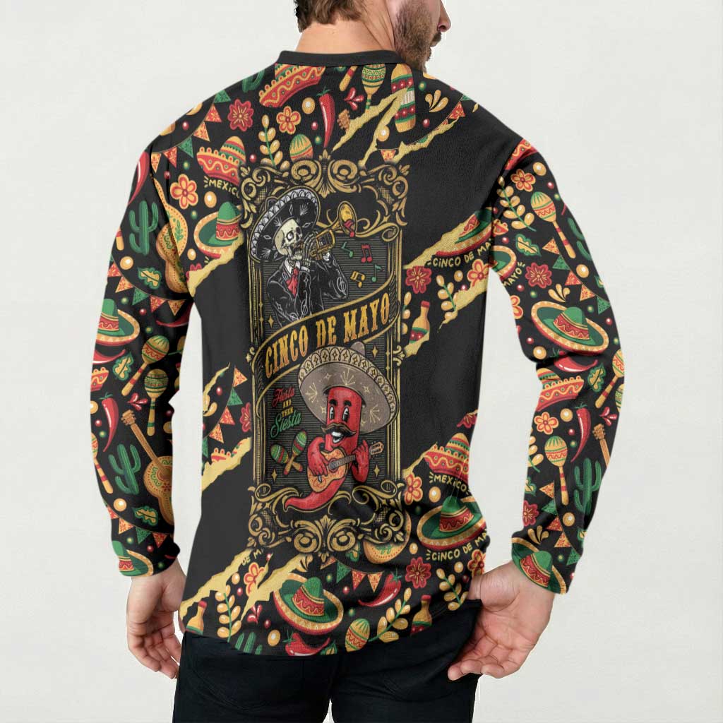 Mexico Cinco de Mayo Button Sweatshirt Fiesta and then Siesta