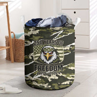 USA 250th Anniversary Laundry Basket Eagle Camouflage Zipper Stylized