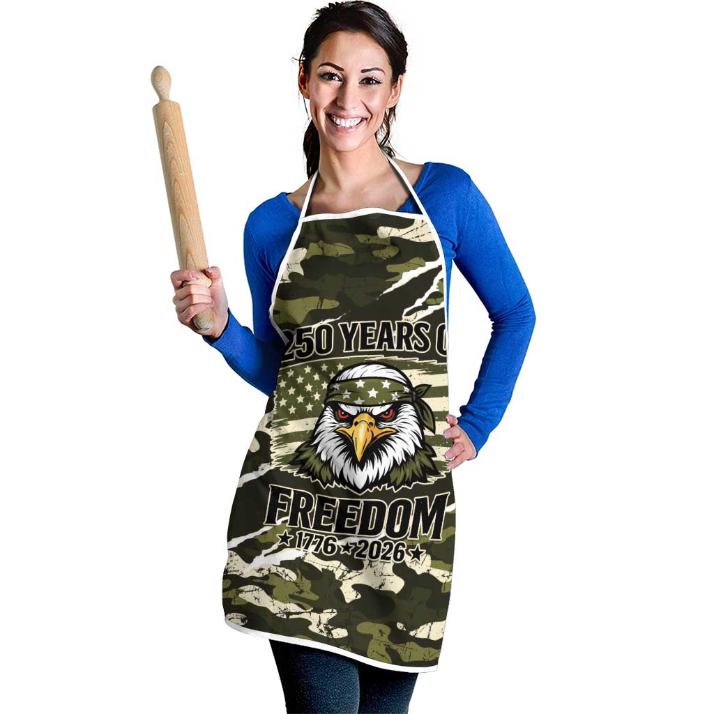 USA 250th Anniversary Apron Eagle Camouflage Zipper Stylized