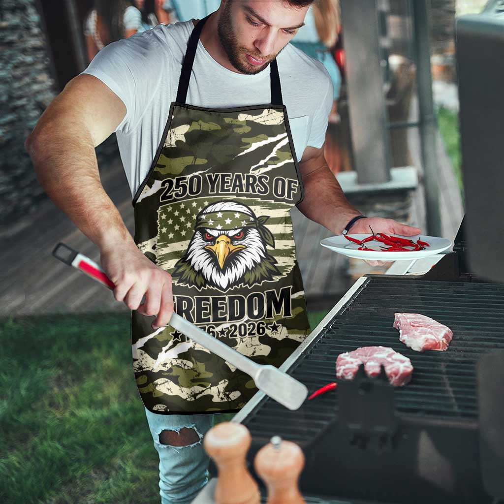 USA 250th Anniversary Apron Eagle Camouflage Zipper Stylized