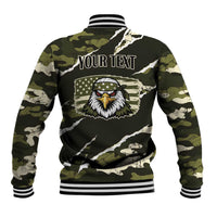 Personalized USA 250th Anniversary Baseball Jacket Eagle Camouflage Zipper Stylized