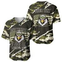 Personalized USA 250th Anniversary Baseball Jersey Eagle Camouflage Zipper Stylized