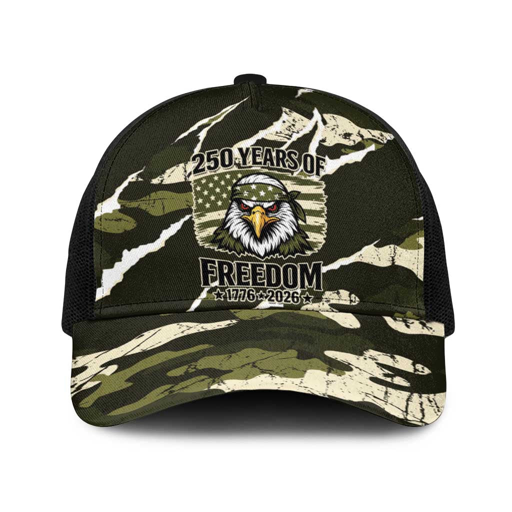 USA 250th Anniversary Baseball Net Cap Eagle Camouflage Zipper Stylized