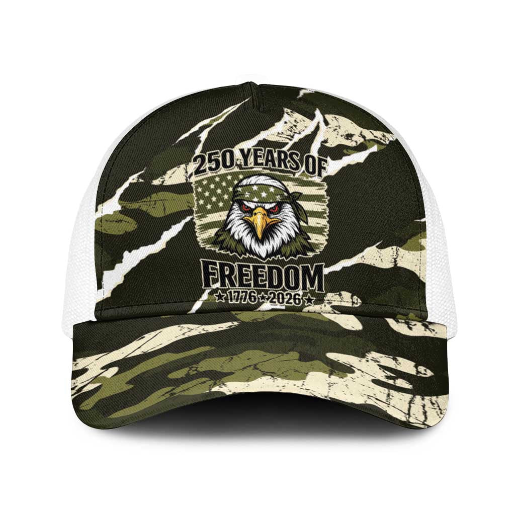 USA 250th Anniversary Baseball Net Cap Eagle Camouflage Zipper Stylized