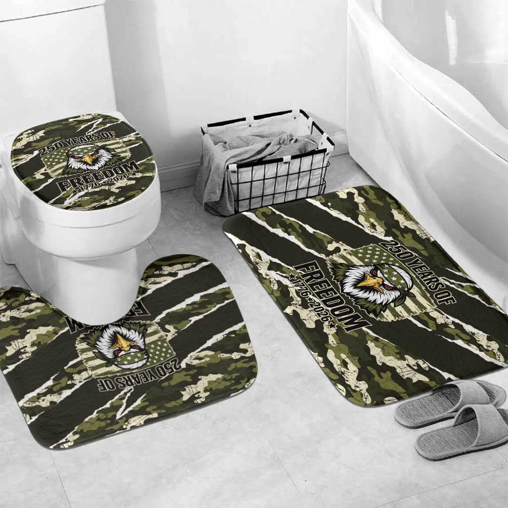 USA 250th Anniversary Bathroom Set Eagle Camouflage Zipper Stylized