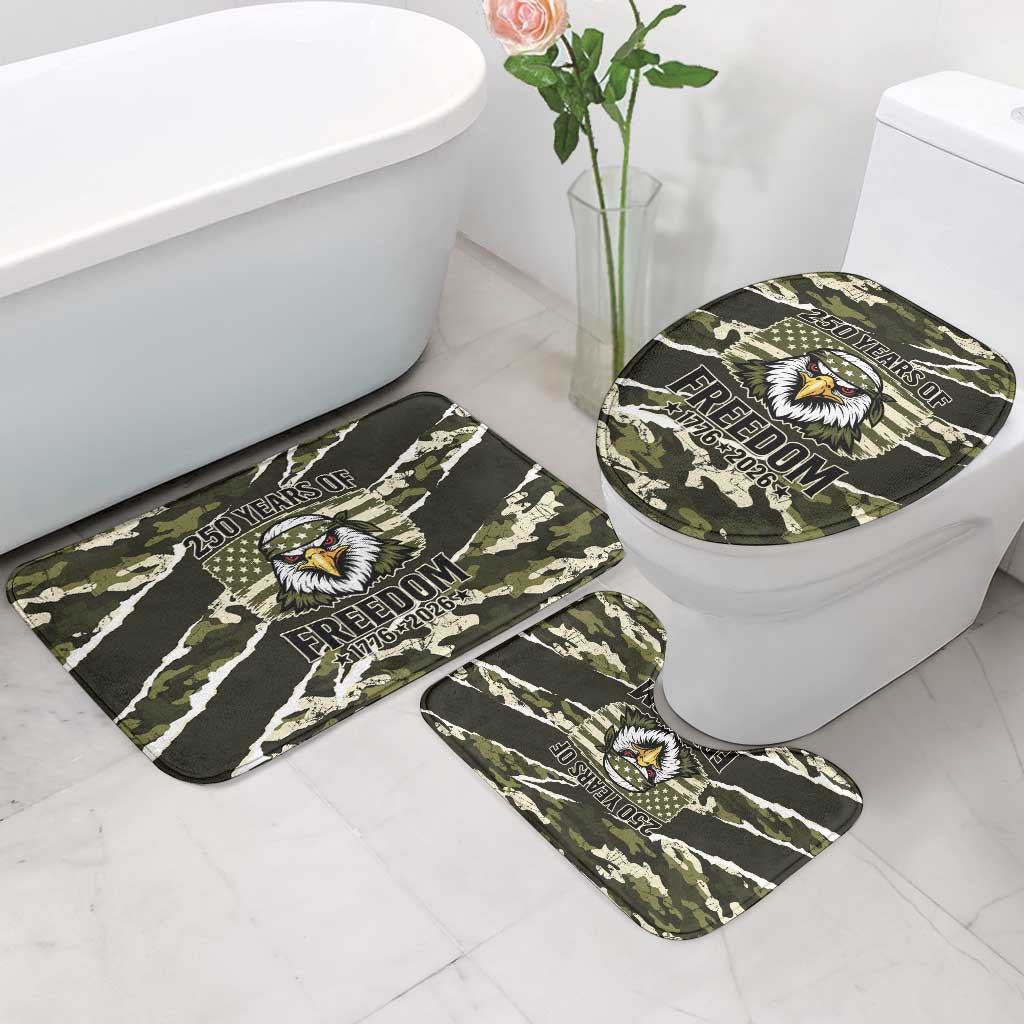 USA 250th Anniversary Bathroom Set Eagle Camouflage Zipper Stylized