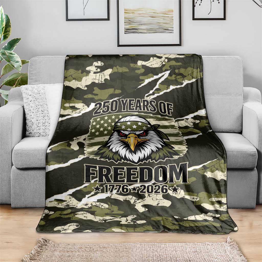 USA 250th Anniversary Blanket Eagle Camouflage Zipper Stylized