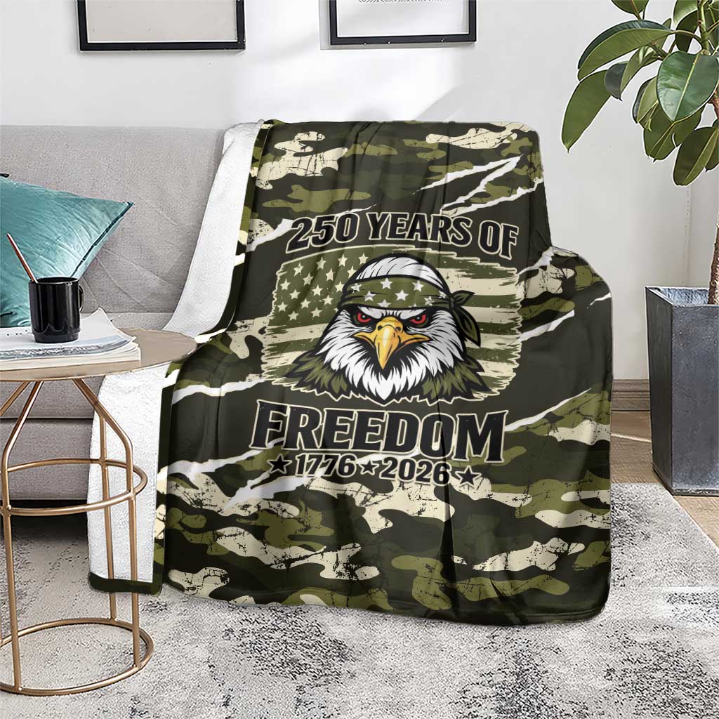 USA 250th Anniversary Blanket Eagle Camouflage Zipper Stylized